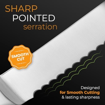 Orblue Serrated Bread Knife 8-Inch with Safety Guard