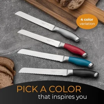 Orblue Serrated Bread Knife 8-Inch with Safety Guard