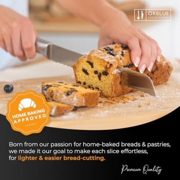 Orblue Serrated Bread Knife 8-Inch with Safety Guard