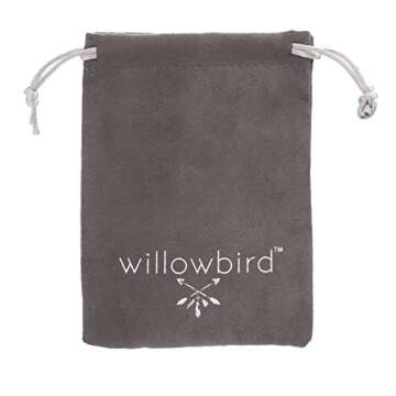 Willowbird Sterling Silver 38mm Hammered Textured U Shaped Hoop Earrings for Women Large Oval