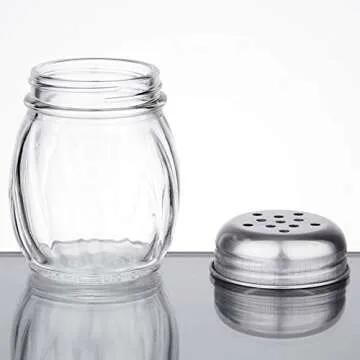 Stylish 6-Ounce Glass Shaker Set for Spices and Parmesan
