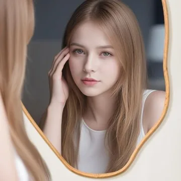 ULIKE 24x36 Inch Asymmetrical Wall Mirror for Home Decor