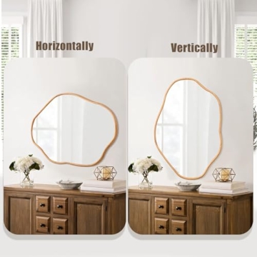 ULIKE 24x36 Inch Asymmetrical Wall Mirror for Home Decor