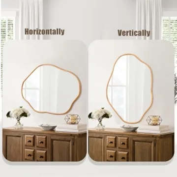 ULIKE 24x36 Inch Asymmetrical Wall Mirror for Home Decor