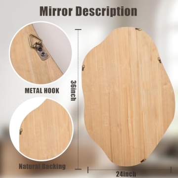 ULIKE 24x36 Inch Asymmetrical Wall Mirror for Home Decor
