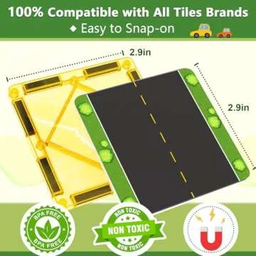 Magnetic Tiles Road Toppers Set for Young Creators