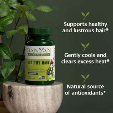 Banyan Botanicals Healthy Hair Tablets – Organic Hair Supplement with Amla & Bhringaraj – Ayurve...