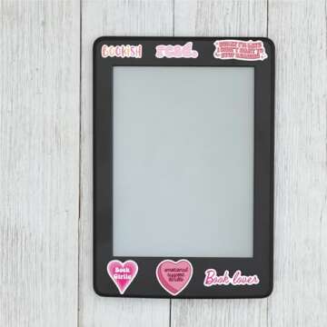 100 PCS Pink Bookish Stickers,Reading Stickers for Kindle,Pink Book Stickers for Adult,Bookish Gifts for Reader,Book Lover
