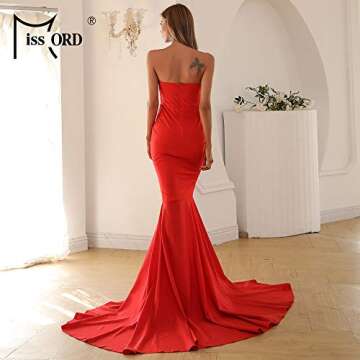 Stunning Miss ord Formal Strapless Evening Prom Dress Red
