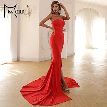 Stunning Miss ord Formal Strapless Evening Prom Dress Red