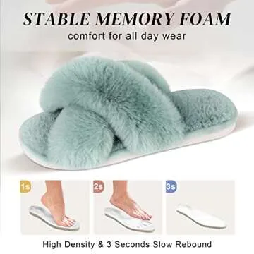 Chic and Comfy Women's Fuzzy Slippers for Indoor Use