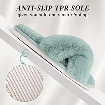 Chic and Comfy Women's Fuzzy Slippers for Indoor Use