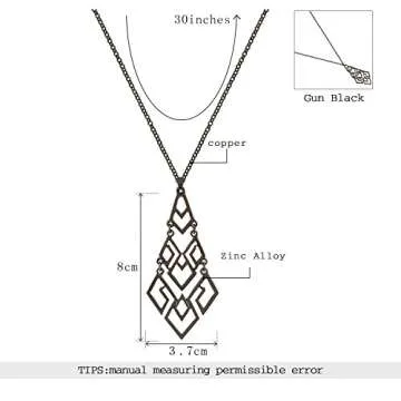 Elegant D EXCEED Women's Chandelier Pendant Necklace