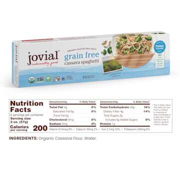 Jovial Grain-Free Cassava Spaghetti - Spaghetti Noodles, Cassava Pasta, Paleo Pasta, Gluten Free Pas...