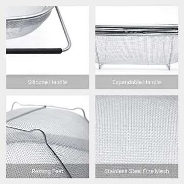 Kropm Over the Sink Colander - 6 Quart Stainless Steel Strainer