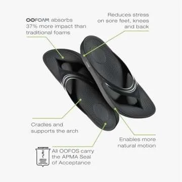 OOFOS OOlala Recovery Sandal, Black - Women’s Size 5