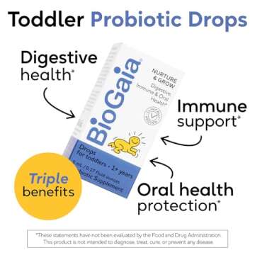 BioGaia Nurture & Grow Toddler Probiotic - Triple-Benefit for Digestive, Immune & Oral Health