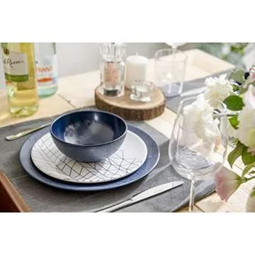 bzyoo 12 Piece Melamine Dinnerware Set - Stylish and Durable