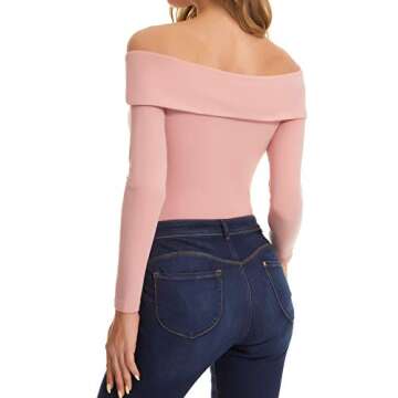 ZABERRY Off The Shoulder Long Sleeve Bodysuit for Women
