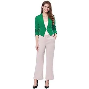 Allegra K Women's Cropped Blazer Jacket for Work