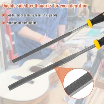 Xioysnil 2PCS Fret Dressing File for Guitars & More