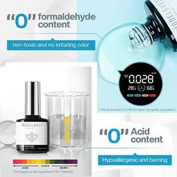 Modelones Gel Top Coat - 15ml Matte No Wipe for Stunning Nails