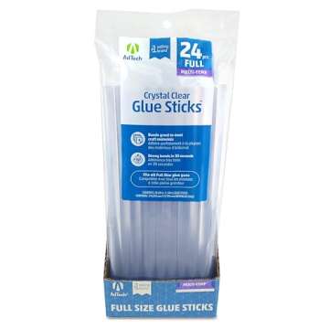 AdTech Hot Glue Sticks 10" Full Size, Clear, 24 Sticks
