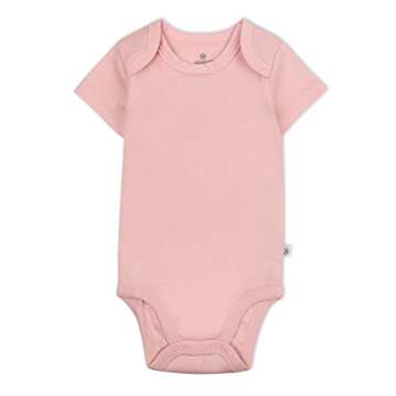 Honestbaby Organic Cotton Short Sleeve Bodysuits Multi Pack, 5 Pack Pink Sands, 3-6 Months