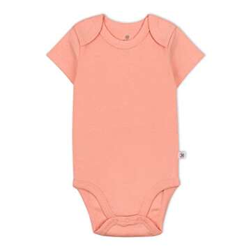 Honestbaby Organic Cotton Short Sleeve Bodysuits Multi Pack, 5 Pack Pink Sands, 3-6 Months