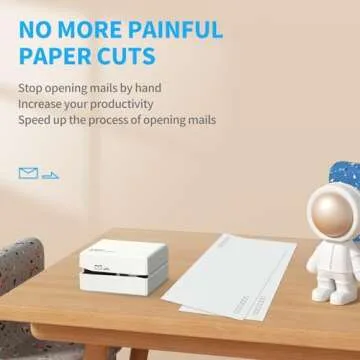 Battery Operated Electric Letter Opener - Letter Openers Envelope Slitter, Envelope Opener, Mail Opener, Universal Envelope Efficient Letter Opener Tool for Office, Home (White)