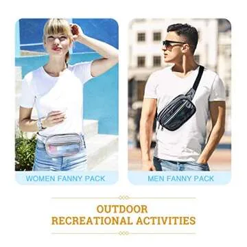 Grid Clear Fanny Pack, Fanny Packs for Women Fahsion, Waterproof Girls Waist Bags, Cute Men Clear Bag Transparent Hip Bum Belt Pouch for Travel Festival (Black Clear Fanny Pack)