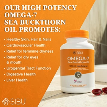 Sibu Omega-7 Softgels for Skin, Hair, and Nail Health