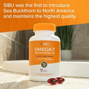 Sibu Omega-7 Softgels for Skin, Hair, and Nail Health