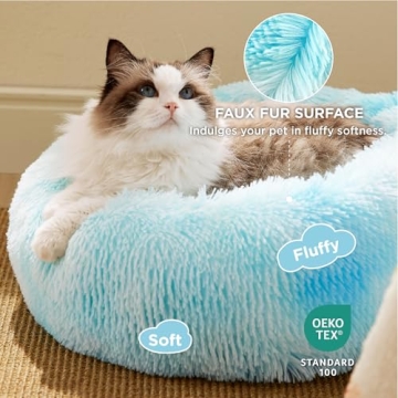 Calming Plush Cat Bed for Indoor Cats - 20 Inch