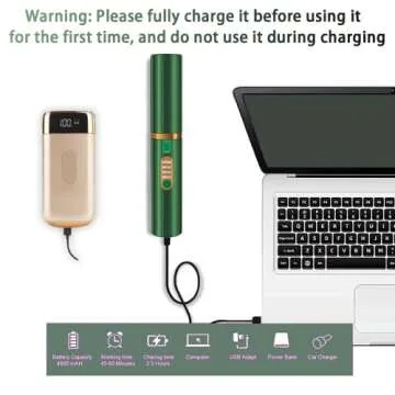 Hair Straightener Curler 2 in 1 (Upgraded), Cordless Portable Flat Iron Ceramic 8 Inch, Anti-Scald 3-Level Adjust Temp Travel Mini Hair Straightener,Heats Up Fast, Rechargeable with Type-C (Green)