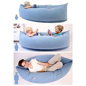 Large Snuggle Pod Koala Club- Autism Sensory Chair (Full Size-60 Inches) –Reinforced Inflatable Sensory Peapod for Kids with Sensory Needs|Ages 6-12| Safe & Fun Stress Relief, Incl. Electric Air Pump