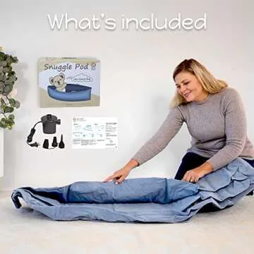 Large Snuggle Pod Koala Club- Autism Sensory Chair (Full Size-60 Inches) –Reinforced Inflatable Sensory Peapod for Kids with Sensory Needs|Ages 6-12| Safe & Fun Stress Relief, Incl. Electric Air Pump