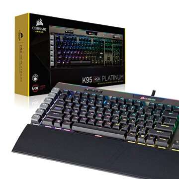 Corsair K95 RGB Platinum Mechanical Gaming Keyboard - 6x Programmable Macro Keys - USB Passthrough &...