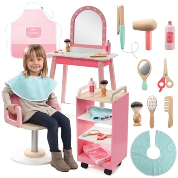Pretend Hair Salon Wooden Playset for Kids' Creative Fun