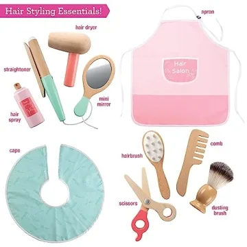 Pretend Hair Salon Wooden Playset for Kids' Creative Fun