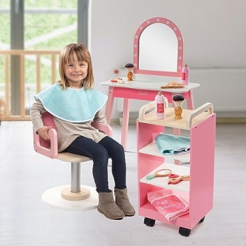 Pretend Hair Salon Wooden Playset for Kids' Creative Fun