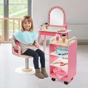 Pretend Hair Salon Wooden Playset for Kids' Creative Fun