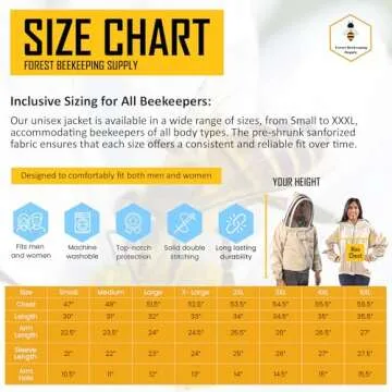 Forest Beekeeping Supply Jacket with Removable Veil