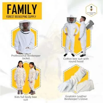 Forest Beekeeping Supply Jacket with Removable Veil