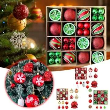 GPAHRRDNIJ Shatterproof Christmas Tree Ball Ornaments Set for Holiday Decorating