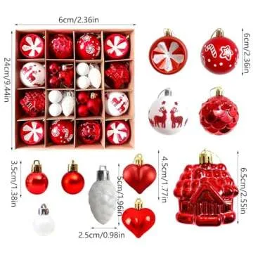 GPAHRRDNIJ Shatterproof Christmas Ornaments Set - 20 Pieces