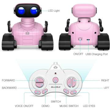 ALLCELE Robot Toys for Kids, Rechargeable & Fun