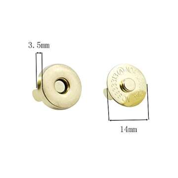 Magnetic Button Clasps Snaps Fastener Clasps for Sewing, Craft, Purses, Bags, Clothes, Leather 40 Sets(14mm-4 Colors)