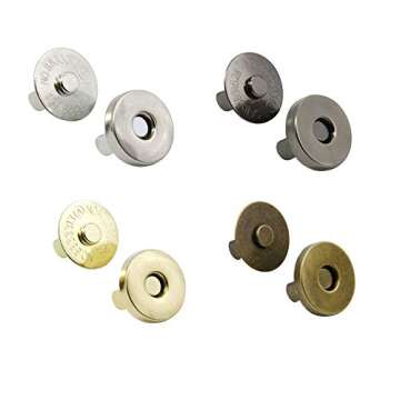 Magnetic Button Clasps Snaps Fastener Clasps for Sewing, Craft, Purses, Bags, Clothes, Leather 40 Sets(14mm-4 Colors)