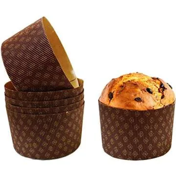 Pastry Chef's Boutique Deluxe Corrugated Panettone Paper Pan Mold - Large - 1 Kg - 6-5/8" x 4-5/16" ...